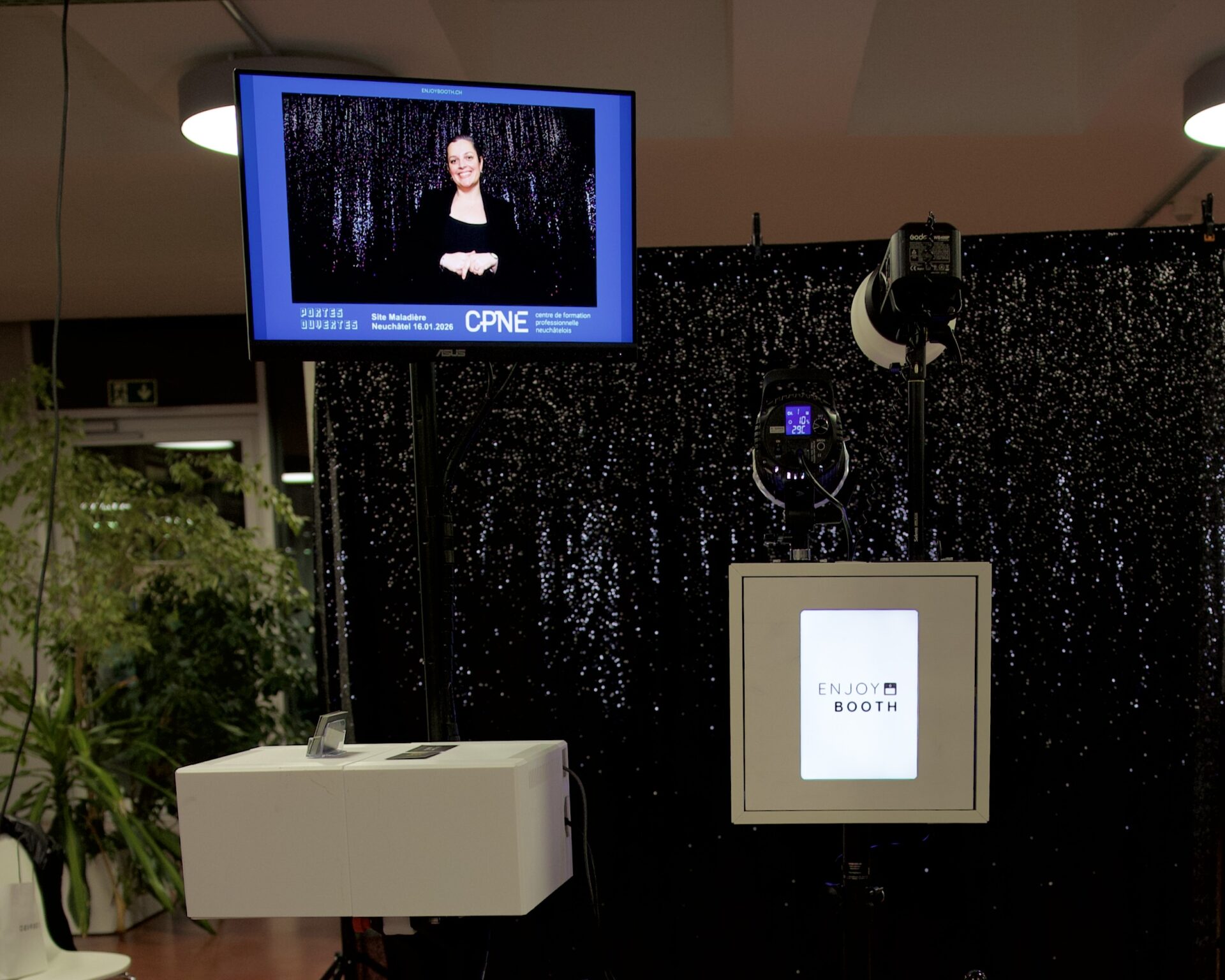 Diaporama sur grand écran photobooth